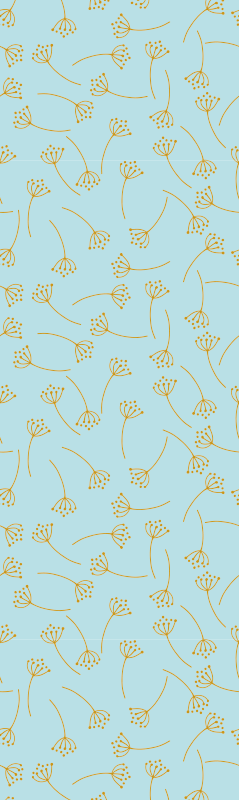Bedroom vinyl rug with blue nordic plants - TenStickers