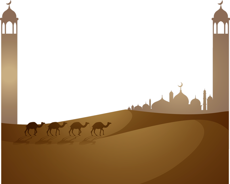 Bedroom vinyl rug islamic mosque and camels - TenStickers