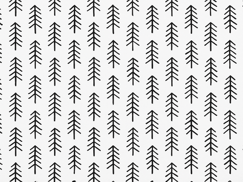 Scandinavian vinyl rug black ink pines - TenStickers