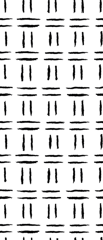 Scandinavian vinyl rug with irregular black lines pattern - TenStickers
