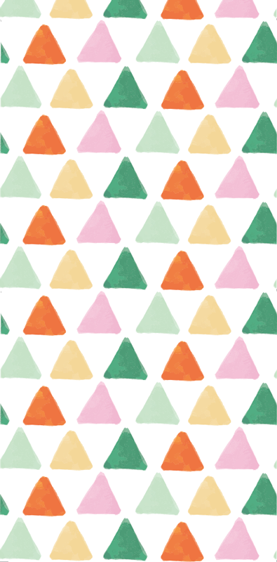 Scandinavian vinyl rug with pastel triangle pattern - TenStickers