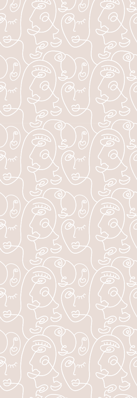 Scandinavian vinyl rug in pink and white design - TenStickers