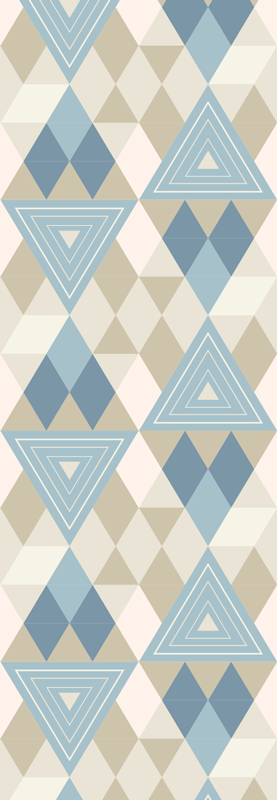 Scandinavian vinyl rug in nordic geometric blue pattern - TenStickers