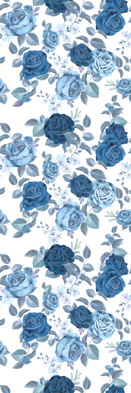 Nature vinyl rug in blue and wild design - TenStickers