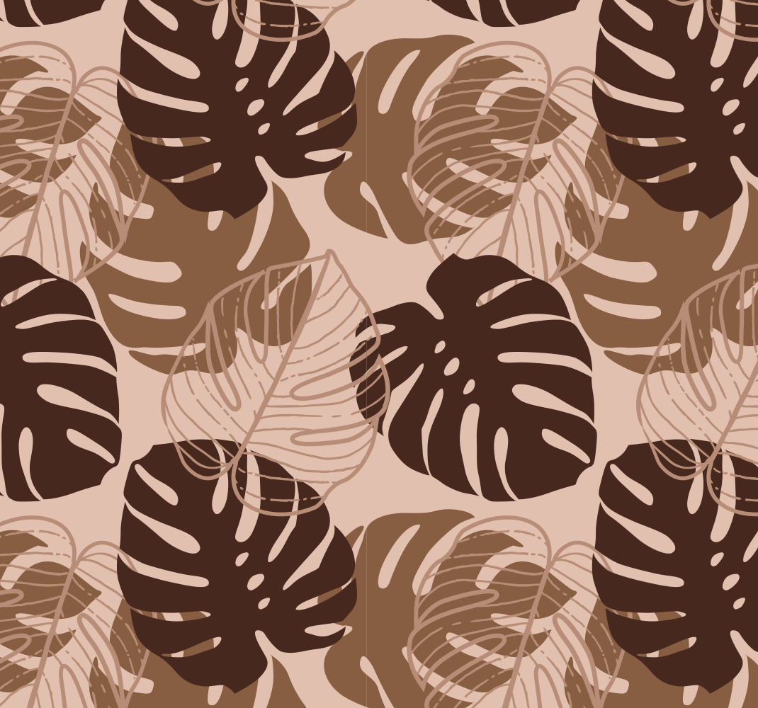 Nature vinyl rug in brown tone monstera deliciosa - TenStickers