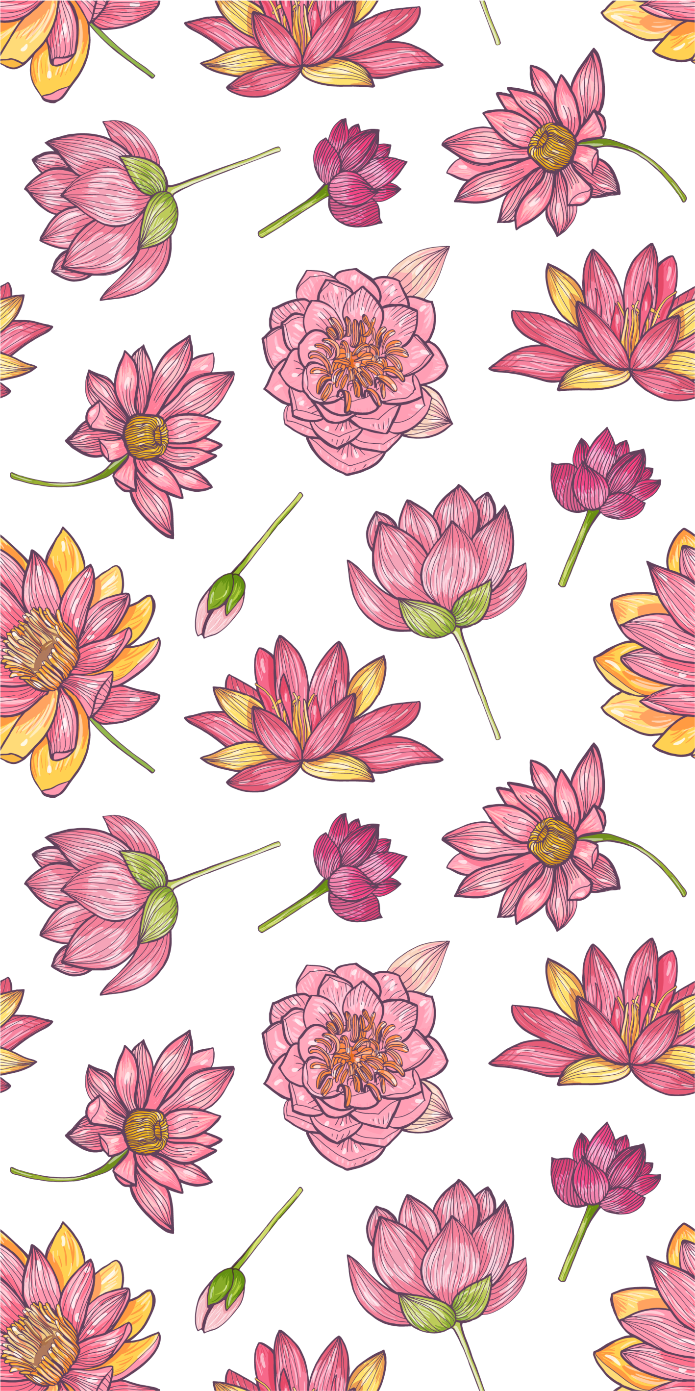Nature vinyl rug pink lotus blossoms - TenStickers
