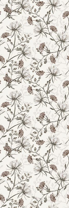 Nature vinyl rug with vintage beige floral design - TenStickers