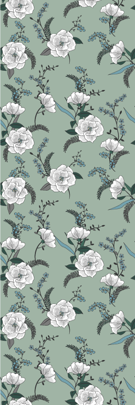 Nature vinyl rug featuring a stunning white magnolia - TenStickers