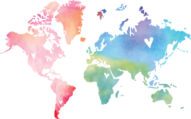 World map vinyl rug watercolor texture design - TenStickers