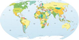 World map vinyl rug political world map vinyl rug - TenStickers