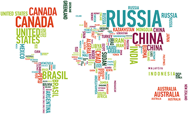 World map vinyl rug colorful country design background - TenStickers