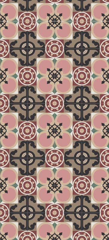 Vintage vinyl rug in toledo tile design - TenStickers