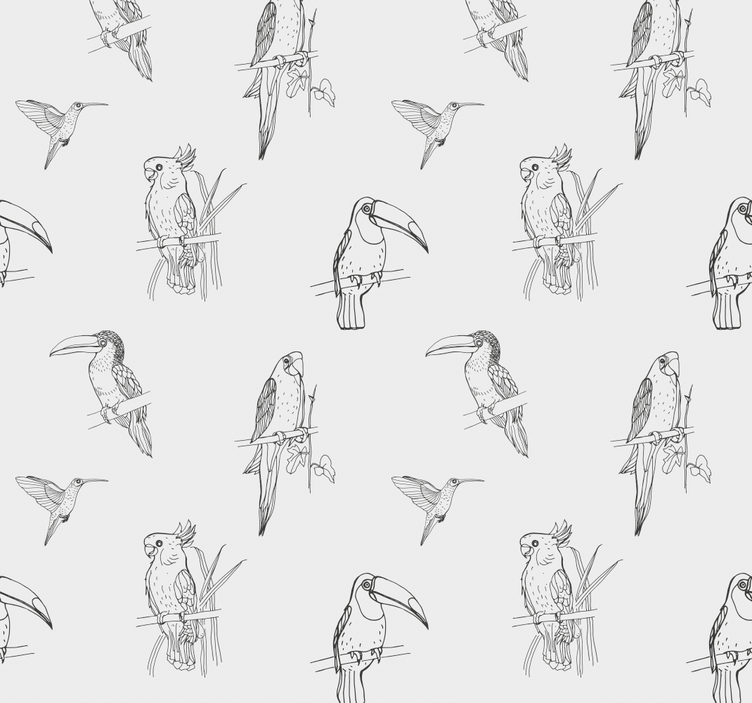 Animal vinyl rug featuring parrots and toucans - TenStickers