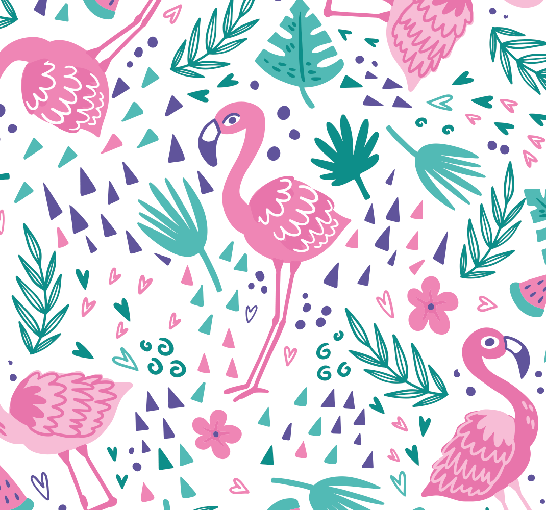 Flamingo pattern animal vinyl rug - TenStickers