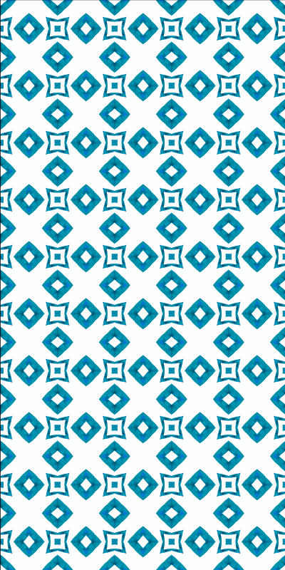 Textured vinyl rug with geometric blue diamond design - TenStickers