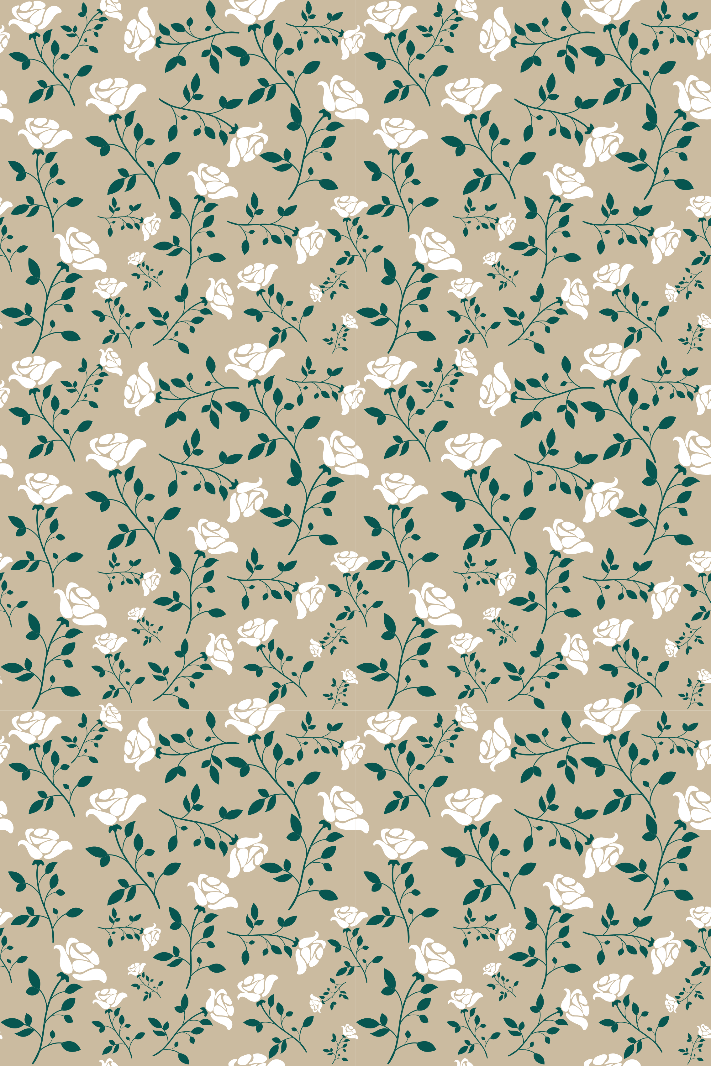 Vintage vinyl rug with white vintage rose pattern - TenStickers