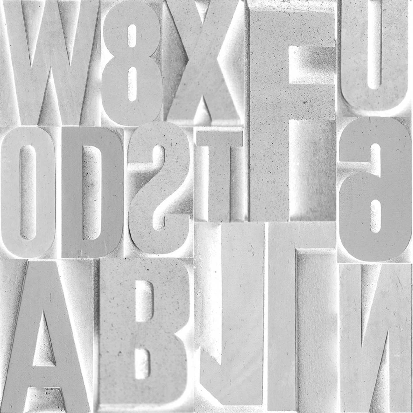Custom rug 3d grey letters design - TenStickers