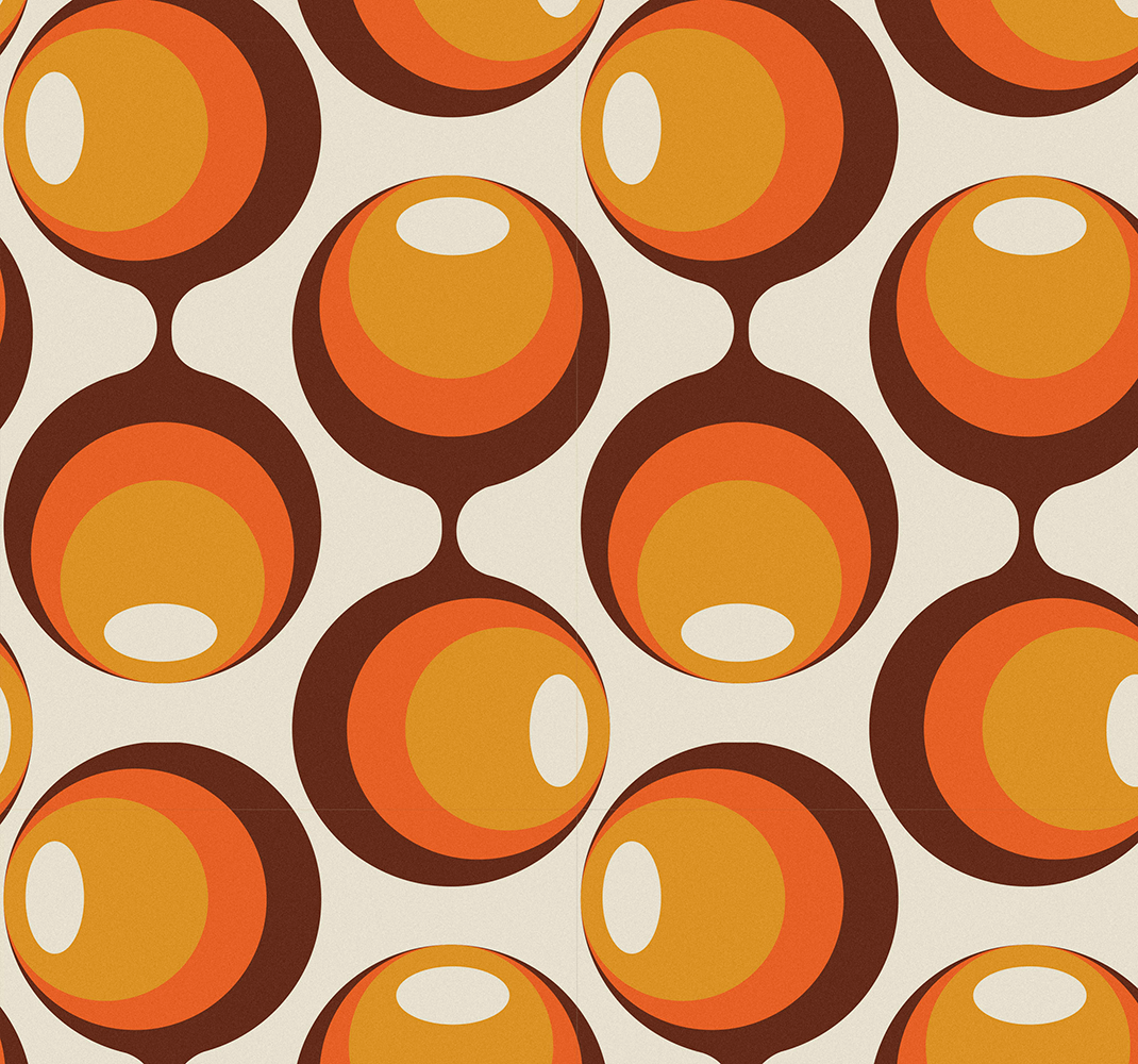 Vintage vinyl rug in 70's semi oblong shape - TenStickers
