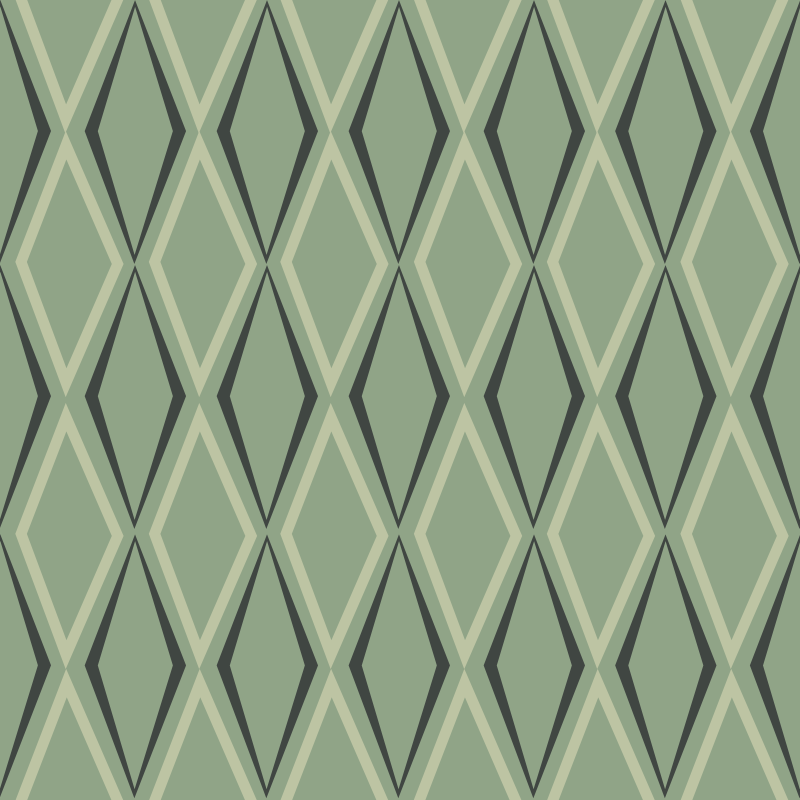 Vintage vinyl rug 1930s green diamonds - TenStickers