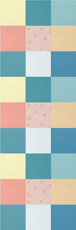 Vintage vinyl rug with colorful patchwork design - TenStickers