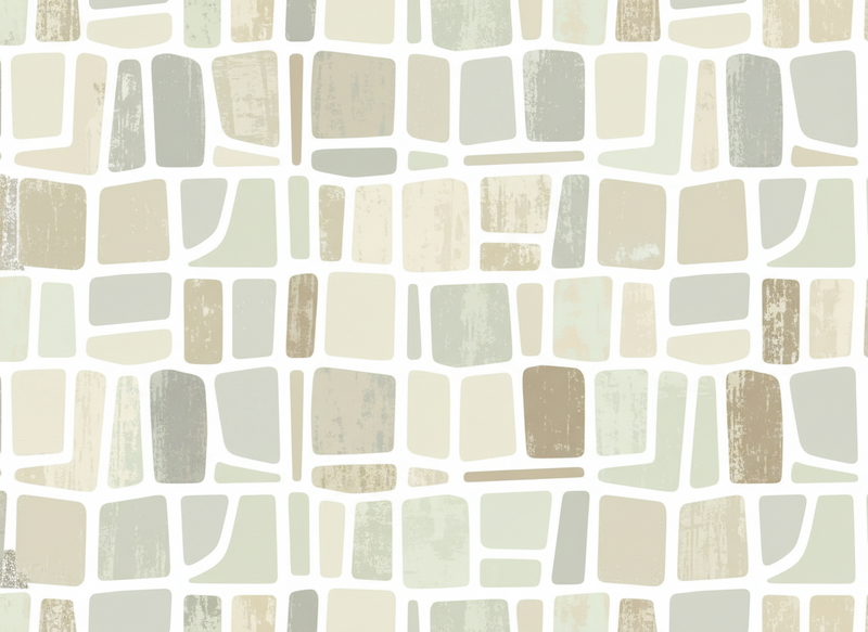Vintage vinyl rug in light geometric patterns - TenStickers