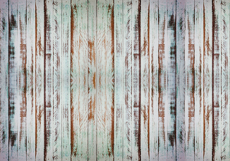 Vintage vinyl rug with stripped wood design - TenStickers
