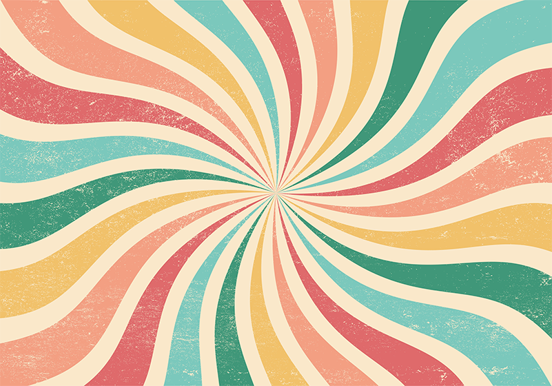 Vintage vinyl rug in colorful grunge retro burst - TenStickers