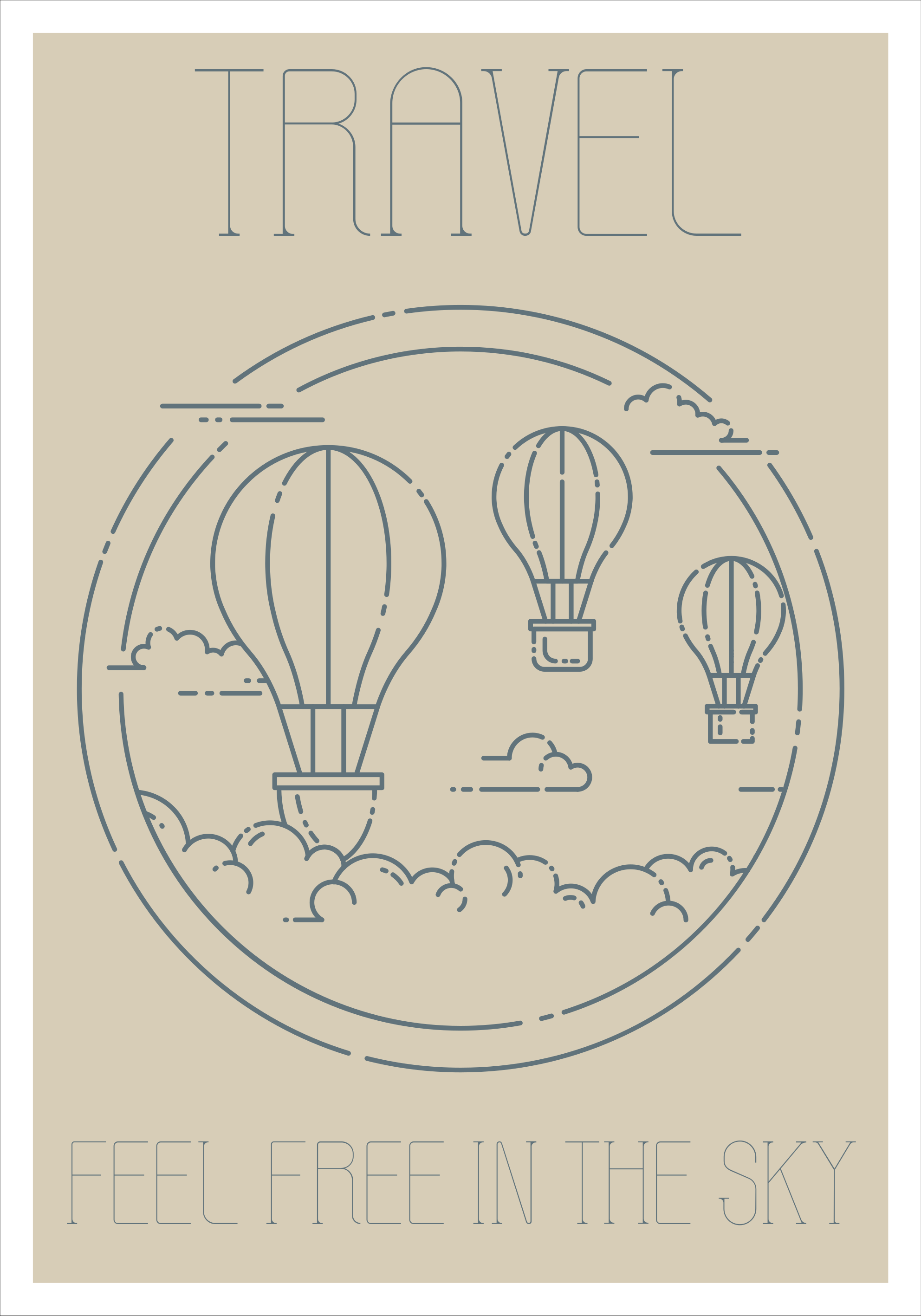 Custom rug minimalist hot air balloon design - TenStickers
