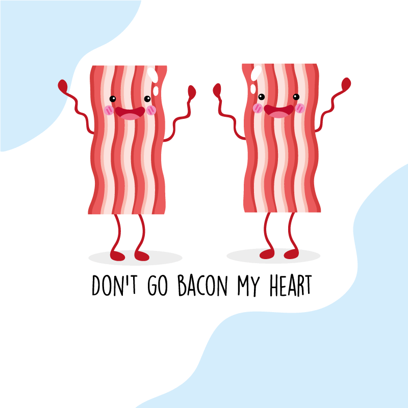 Custom rug with a humorous bacon quote - TenStickers