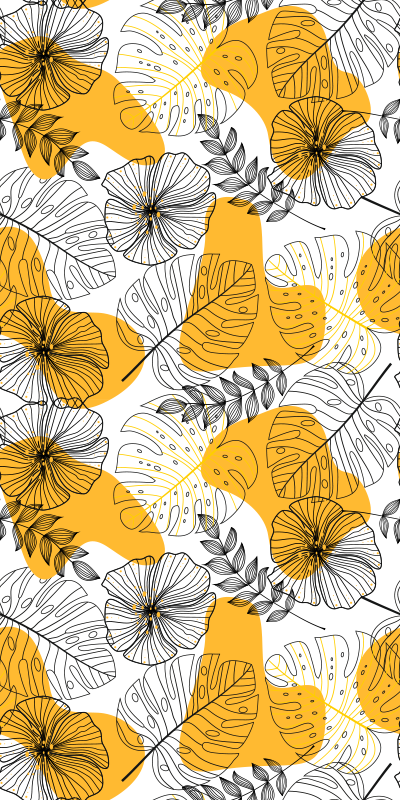 Textured vinyl rug with floral pattern design - TenStickers