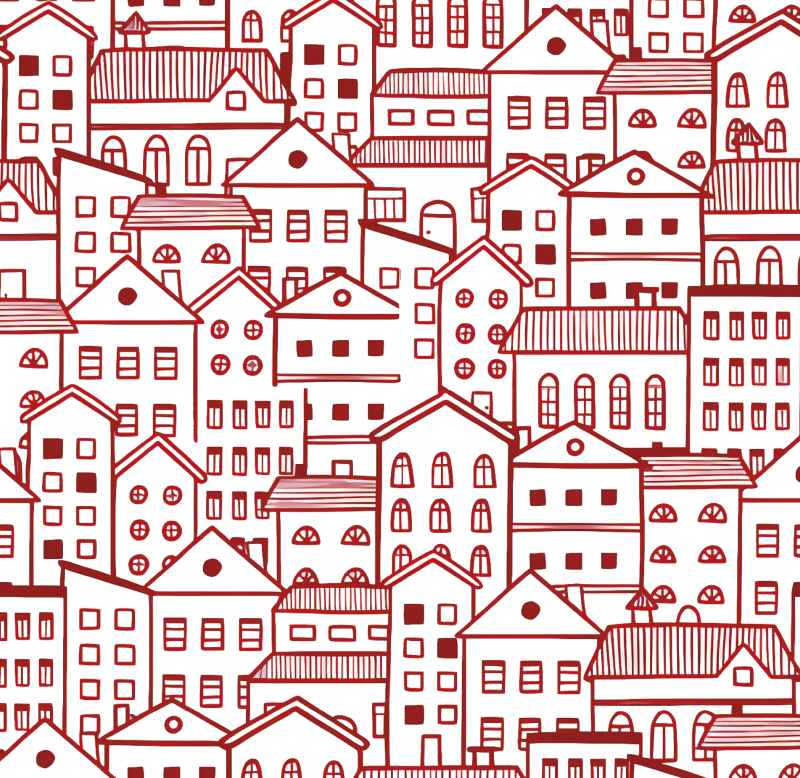 Textured vinyl rug in modern city comic style - TenStickers