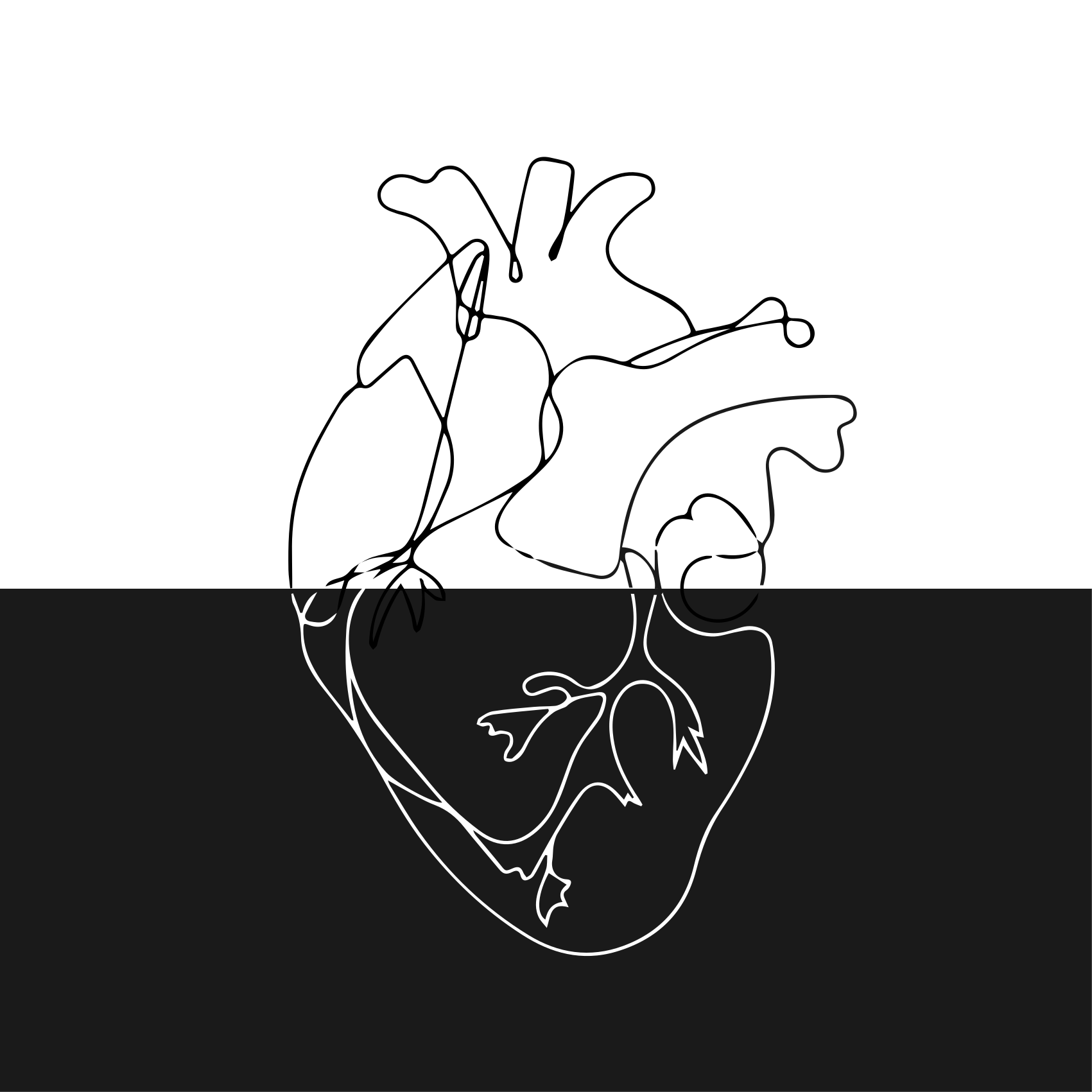 Geometric vinyl rug in geometric heart lineart - TenStickers