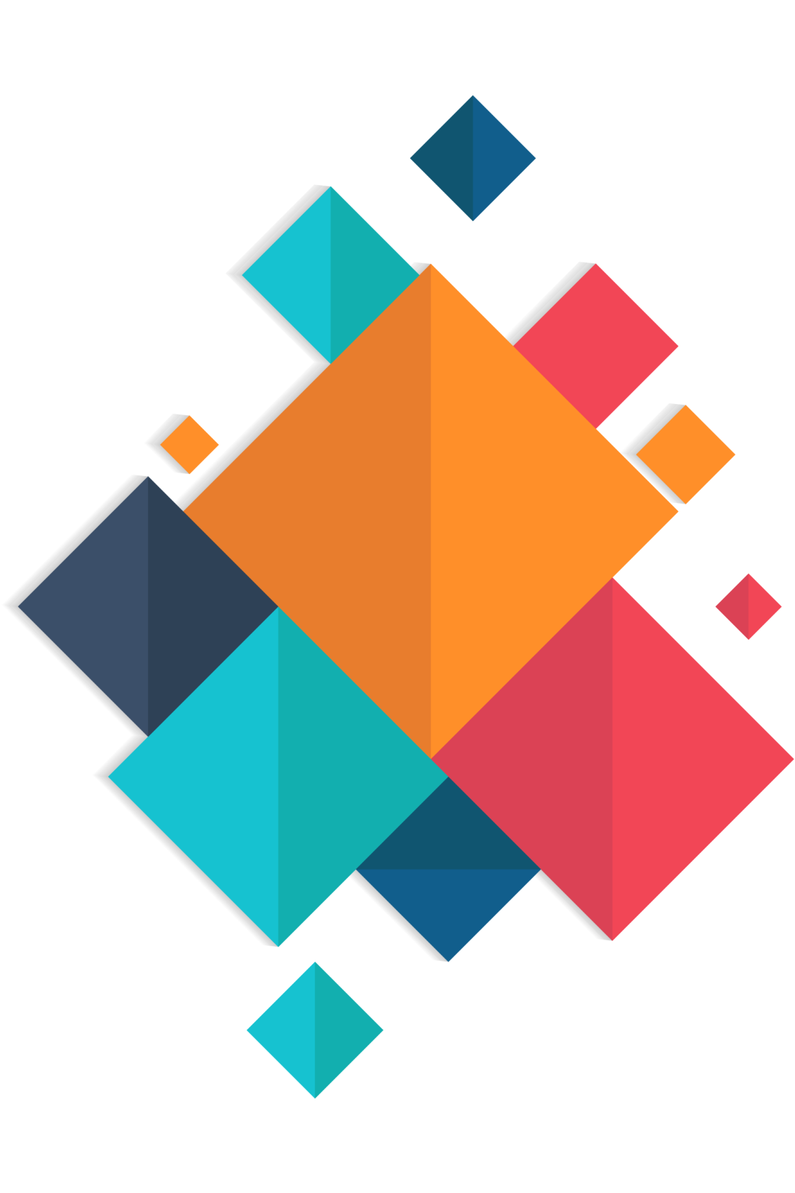 Colorful squares geometric vinyl rug - TenStickers