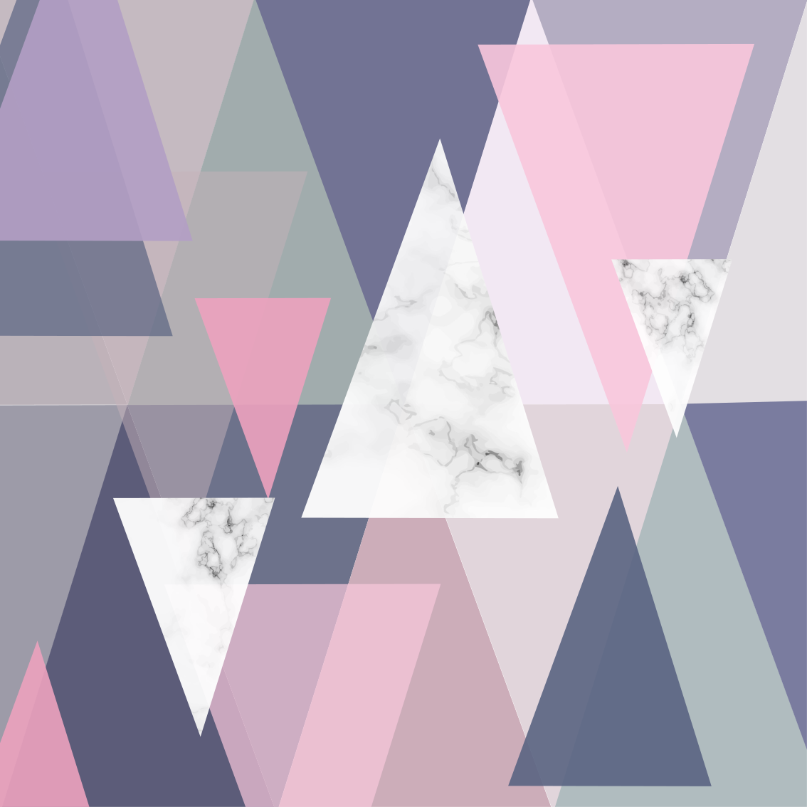 Geometric vinyl rug with 3d triangle wall art - TenStickers