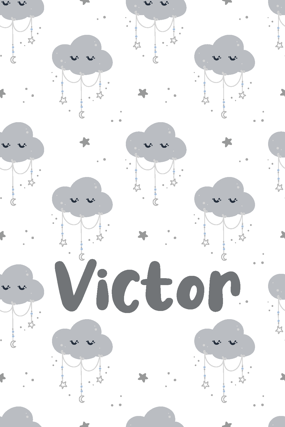 Kids vinyl rug personalized gray pattern - TenStickers