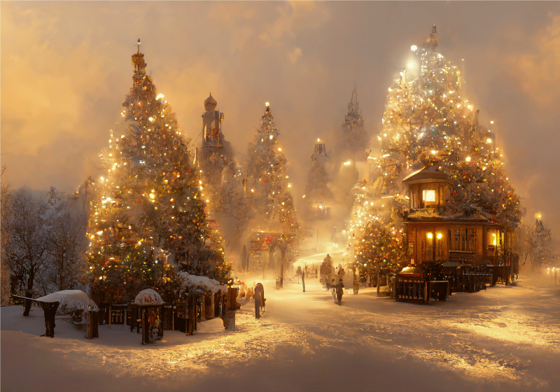 Christmas vinyl rug winter wonderland - TenStickers