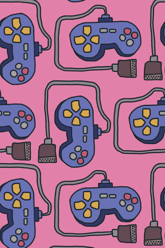 Game vinyl rug with retro controller design - TenStickers
