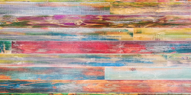 Entrance hall vinyl rug different color wood planks - TenStickers