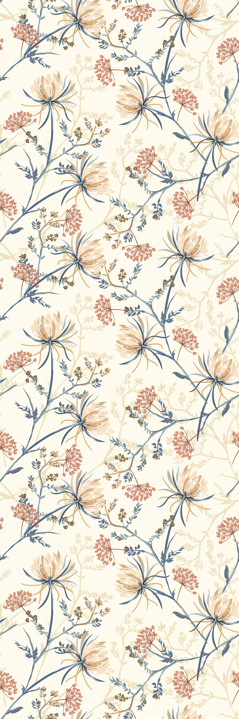 Living room vinyl rug vintage floral design - TenStickers