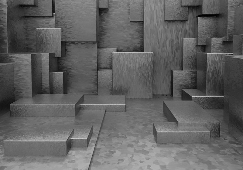 Grey vinyl rug geometric abstract shapes - TenStickers