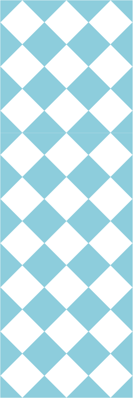 Hall vinyl rug with blue and white checkered design - TenStickers
