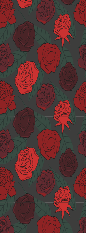 Hall vinyl rug with multiple roses and leaves - TenStickers