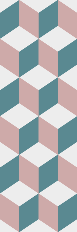 Hall vinyl rug in pastel colored cubes - TenStickers