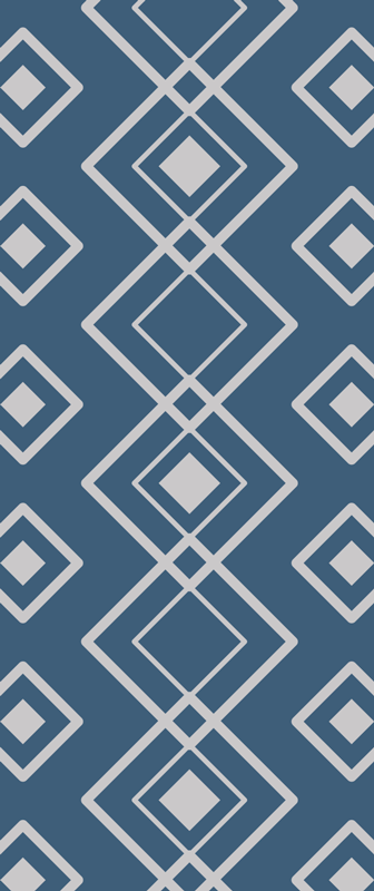 Hall vinyl rug navy geometric design - TenStickers