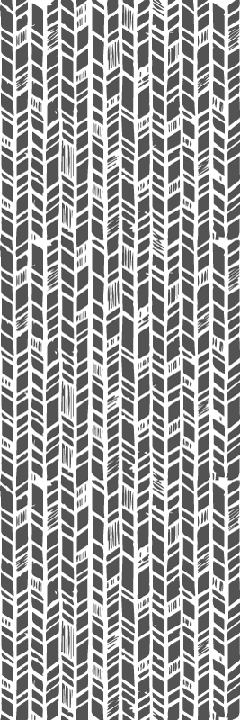 Hall vinyl rug with black and white tribal design - TenStickers