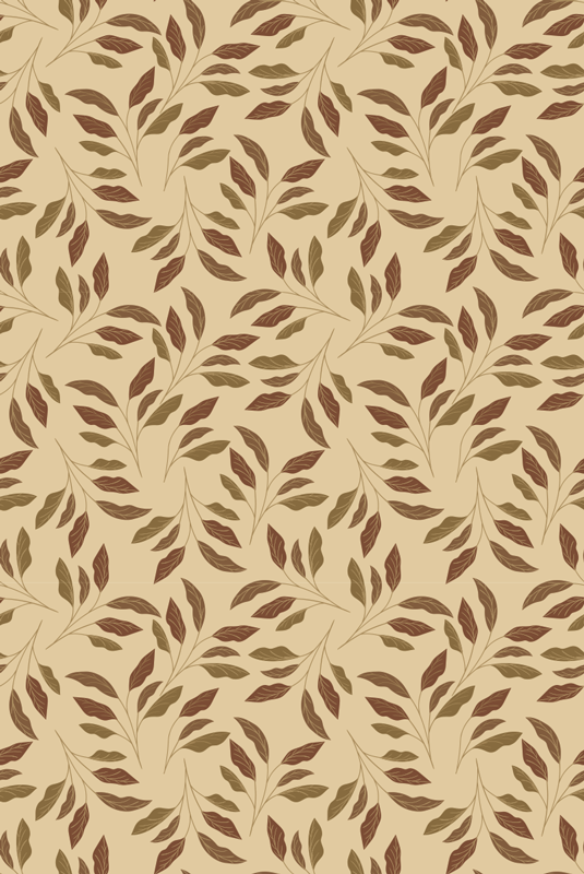 Beige vinyl rug leafy elegance - TenStickers