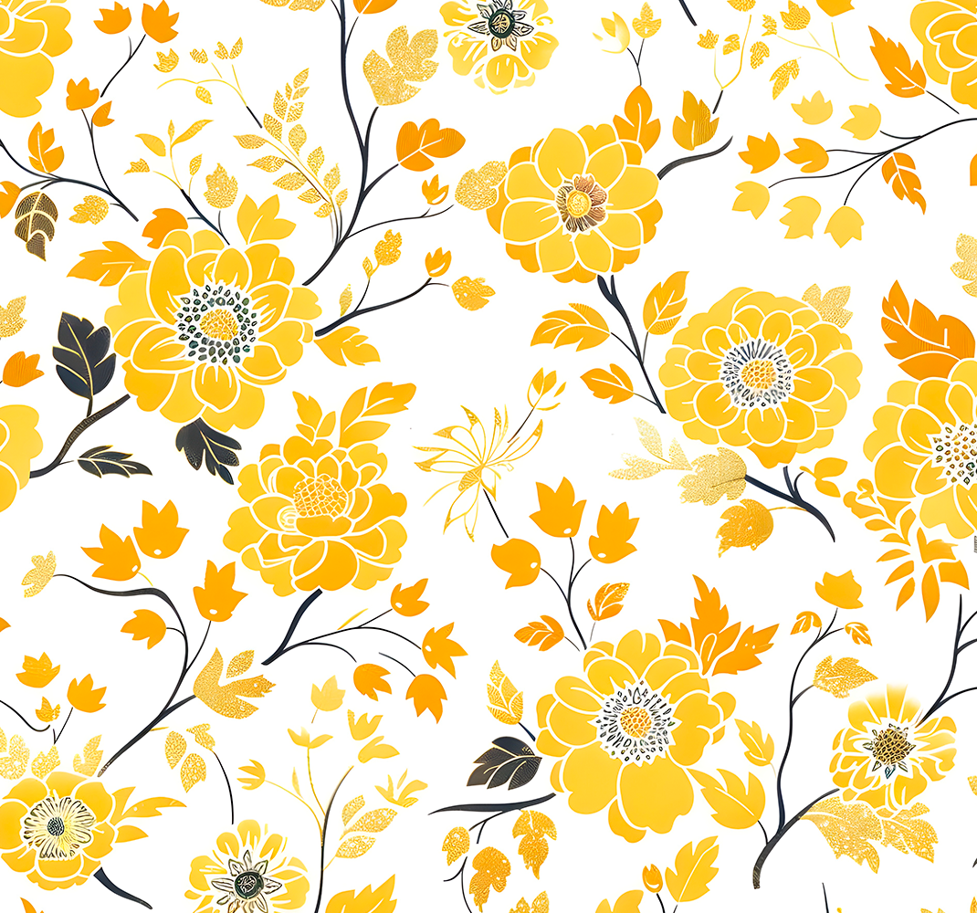 Yellow vinyl rug in japanese style - TenStickers