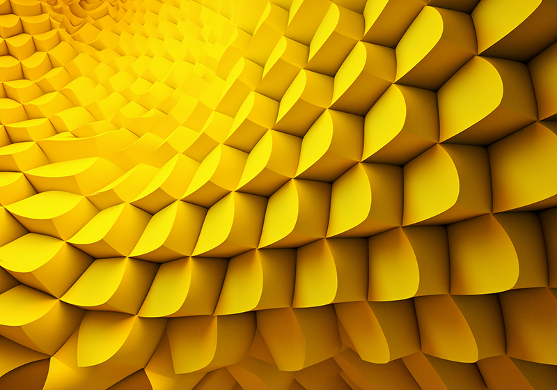 Yellow vinyl rug with futuristic patterns - TenStickers