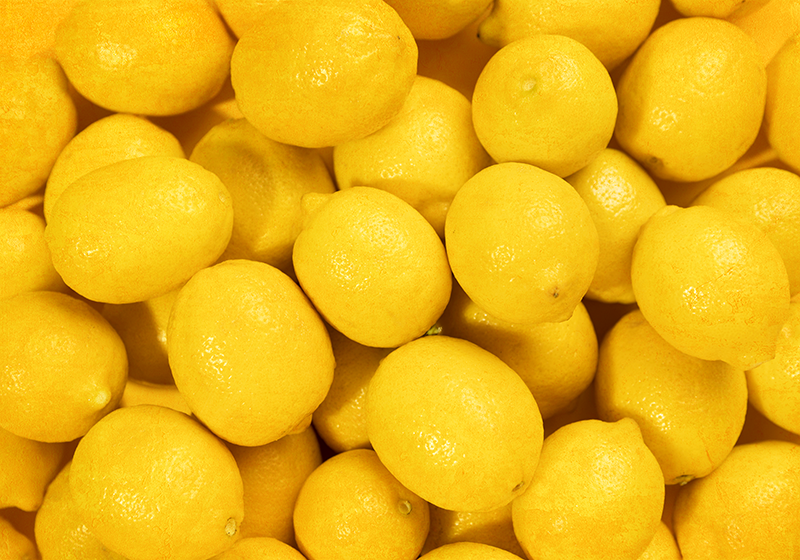 Yellow vinyl rug with lemons design - TenStickers