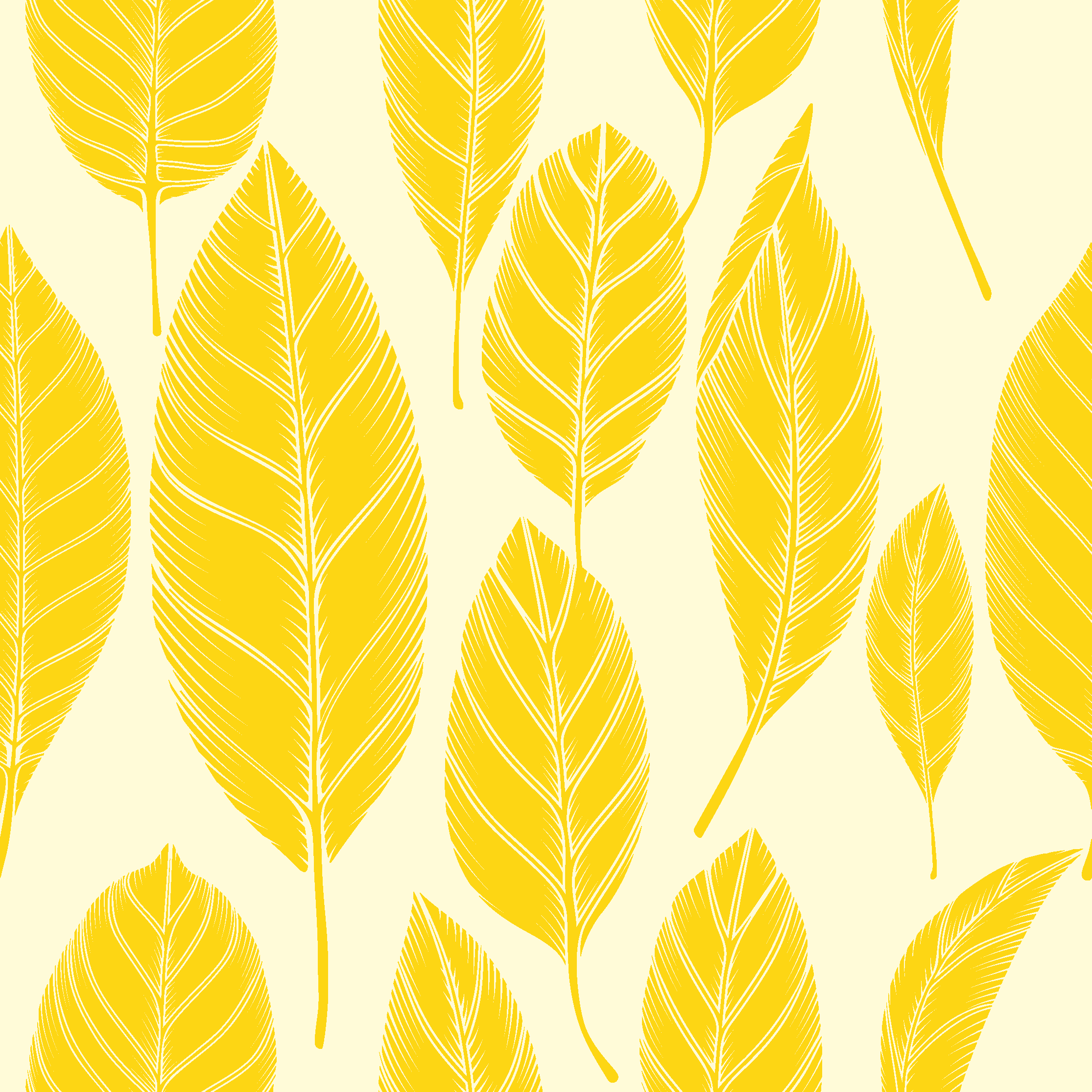 Yellow vinyl rug with large leaf pattern - TenStickers